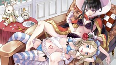 Flowers Anime Alice Alice in Wonderland clocks blondes anime 