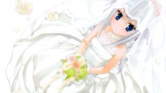 Flowers Anime dress anime girls blue eyes brides kore wa zombie 