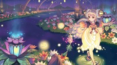 Flowers Anime Flower wall blondes anime girls rivers yellow 