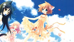 Flowers anime girls animal ears sakurazawa izumi tails summer 