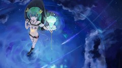 Flowers anime girls bra aqua hair aqua eyes Yuugen (Artist)