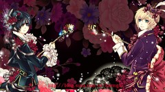 Flowers Anime hats cane brunettes kuroshitsuji ciel phantomhive 
