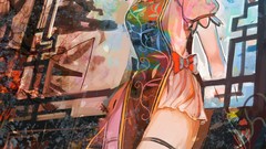 Flowers Anime red eyes anime girls short hair touhou hair 