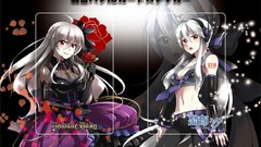 Flowers Anime red eyes anime girls vocaloid yowane haku gray 