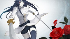 Flowers Anime red eyes Swords long hair anime girls gintama 