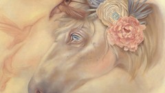 Flowers Birds Horses artwork Jen Lobo