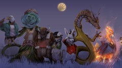 Flowers Birds roses Dragons Sky High Tigers blue rose Bunnies 