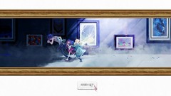 Flowers blood brown dress red eyes Ribbons drawings long hair 