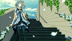 Flowers blue Anime white flowers drawings anime girls flower 