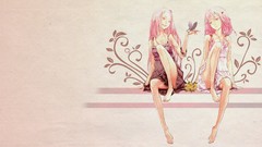 Flowers Butterflies Anime drawings pink hair anime girls guilty 