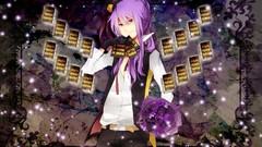 Flowers Cards gloves vocaloid purple hair purple eyes kamui 