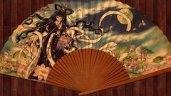 Flowers clouds moon Anime Range kimono drawings fans anime 