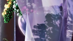 Flowers curtains vases digital art Kagaya Yutaka Celestial 