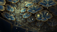 Flowers design Fractals abstract artwork crystal flowers