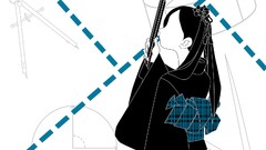 Flowers dress white background kimono long hair anime girls 