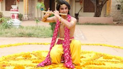 Flowers feathers India happy flute Peacocks Holi