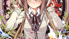 Flowers fish headphones long hair anime girls Akaringo