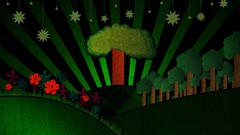 Flowers flat Textures Trees hills Green cardboard forests 