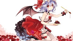 Flowers food roses wings plates dress white background hats 