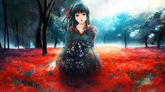 Flowers forests kimono Japanese