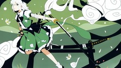 Flowers Games Green weapons Katana samurai socks ghosts white 