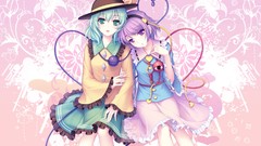 Flowers Games text pink Anime Hearts hats sitting wires skirts 