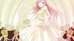 Flowers gloves elbows pink hair blue eyes vocaloid megurine 