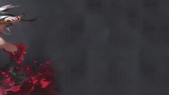 Flowers gold pink woman roses Anime concrete dual screen Swords 