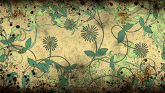 Flowers grunge leaves design