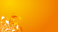 Flowers leafs orange abstract