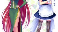 Flowers leaves text Japanese hats white hair Ribbons vertical 