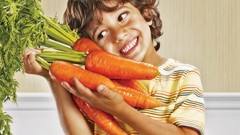 Flowers love children advertisement job carrots minimalistic