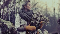 Flowers Moods nature cold woman