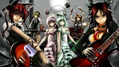 Flowers Music dress tie hats grin horns Drums rings red eyes 