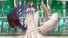 Flowers nature dark balls light wings Anime anime girls white 