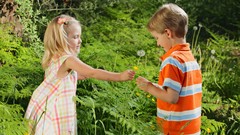 Flowers nature love children couple valentine little girl