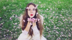 Flowers nature woman models Laura Stojanov