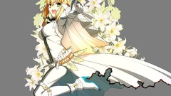 Flowers night Anime anime girls green eyes fate stay night 