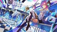 Flowers night Stars blue moon Horses roses headphones piano 