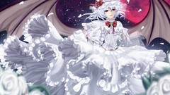 Flowers night Stars moon roses wings dress hats Vampires white 