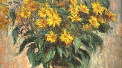 Flowers paintings impressionism still life vases Claude Monet 