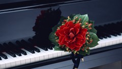 Flowers piano Musical Instruments red flowers