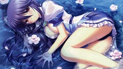 Flowers purple hair anime