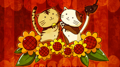 Flowers red love cats cute mouse Kitty lovers