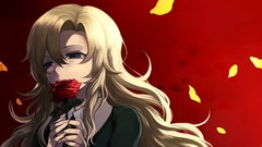 Flowers roses tears blondes long hair anime girls blue eyes 