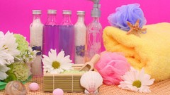 Flowers shells bathroom shampoo