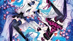 Flowers Shoes headphones dress Ribbons stockings skirts blue 