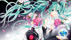 Flowers Space Stars Earth hatsune miku vocaloid miku append 
