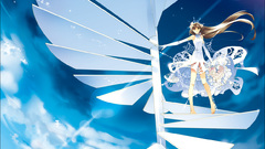 Flowers stairways white dress