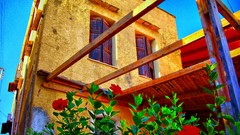 Flowers summer mat houses crete